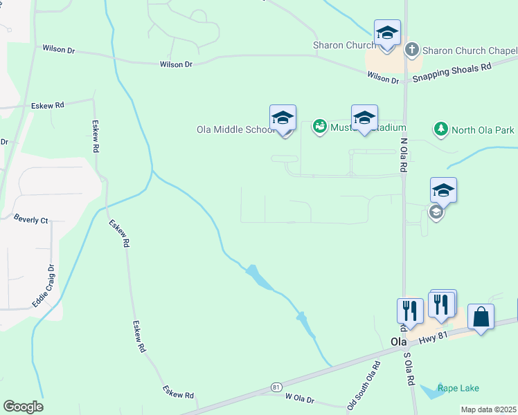 map of restaurants, bars, coffee shops, grocery stores, and more near 609 Turnbill Drive in McDonough