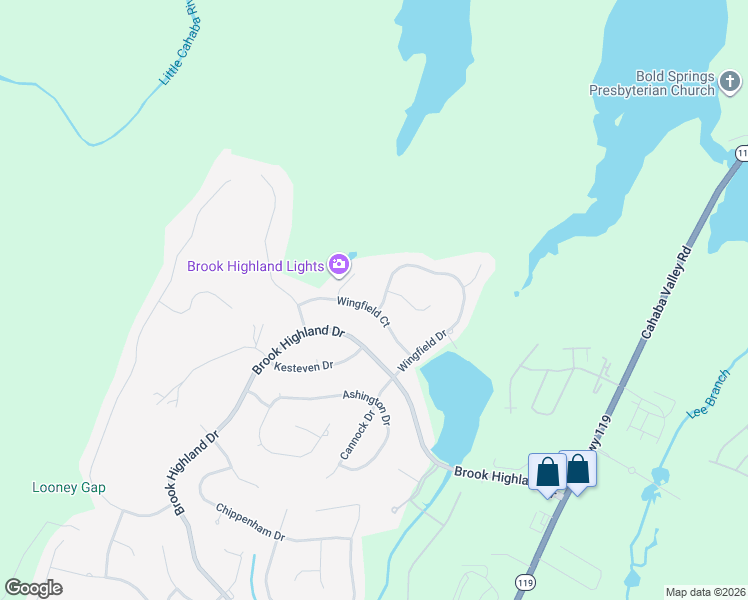 map of restaurants, bars, coffee shops, grocery stores, and more near 1535 Wingfield Court in Birmingham