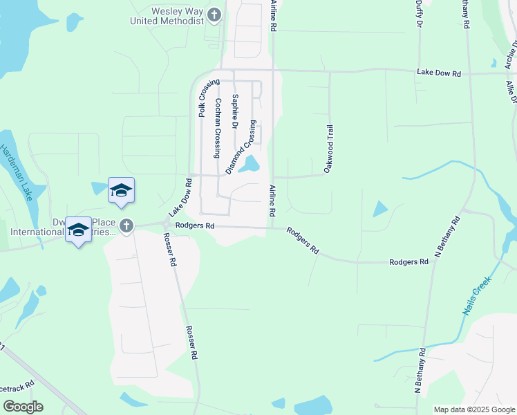 map of restaurants, bars, coffee shops, grocery stores, and more near 372 Lingo Port Dr in McDonough