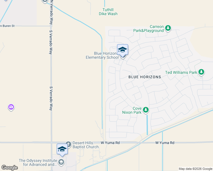 map of restaurants, bars, coffee shops, grocery stores, and more near 20279 West Jackson Street in Buckeye