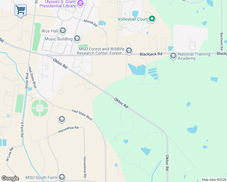 map of restaurants, bars, coffee shops, grocery stores, and more near 1328-1354 Oktoc Road in Starkville