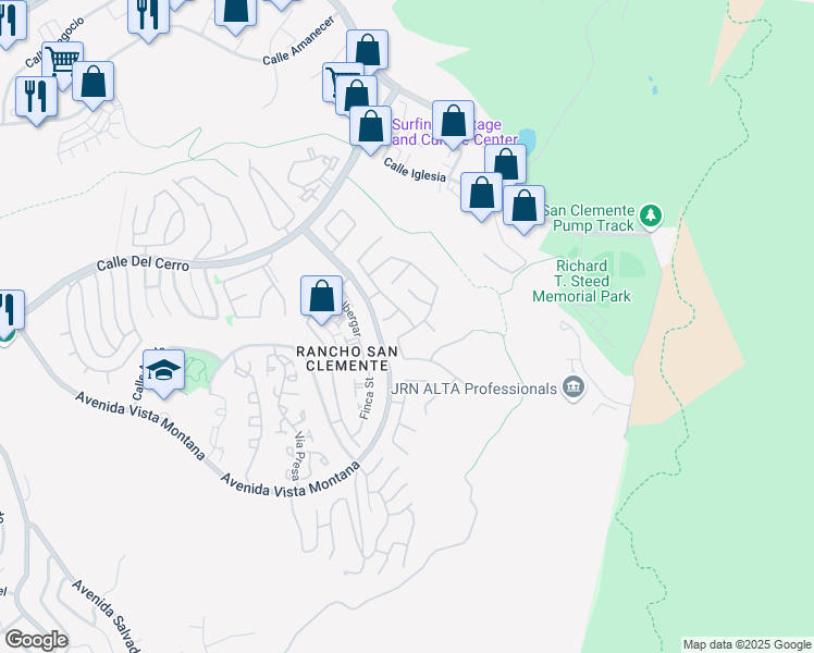 map of restaurants, bars, coffee shops, grocery stores, and more near 705 El Berro in San Clemente