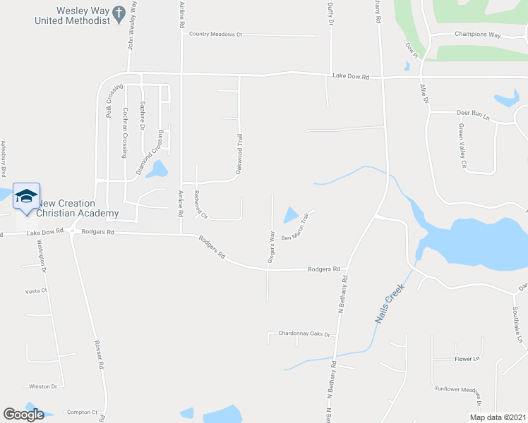 map of restaurants, bars, coffee shops, grocery stores, and more near 389 Rodgers Rd in McDonough