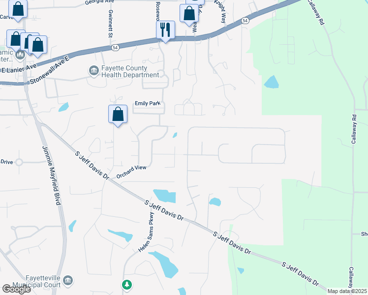 map of restaurants, bars, coffee shops, grocery stores, and more near 290 Virginia Highlands in Fayetteville