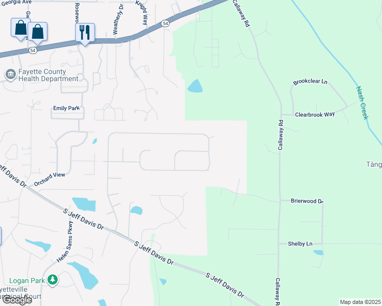 map of restaurants, bars, coffee shops, grocery stores, and more near 715 Virginia Highlands in Fayetteville