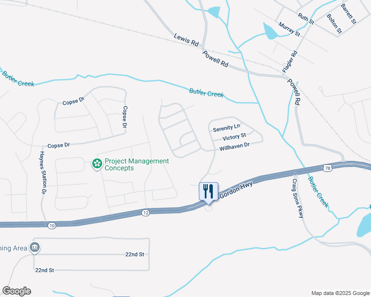 map of restaurants, bars, coffee shops, grocery stores, and more near 2912 Wellington Street in Grovetown