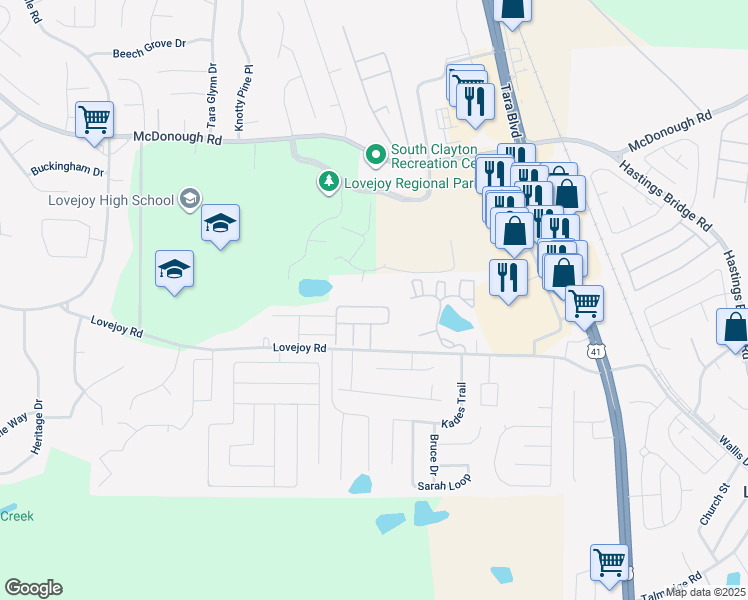 map of restaurants, bars, coffee shops, grocery stores, and more near 2047 Grove Way in Hampton