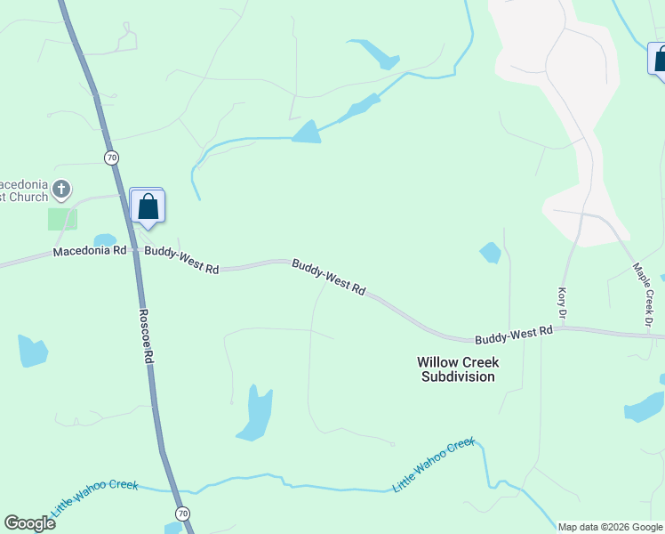 map of restaurants, bars, coffee shops, grocery stores, and more near 294 Buddy-West Road in Newnan