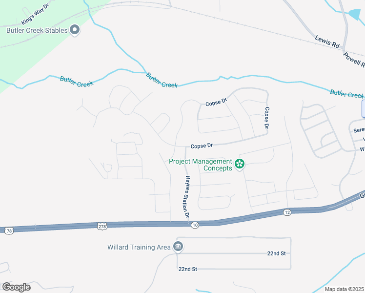 map of restaurants, bars, coffee shops, grocery stores, and more near 5046 Copse Drive in Grovetown