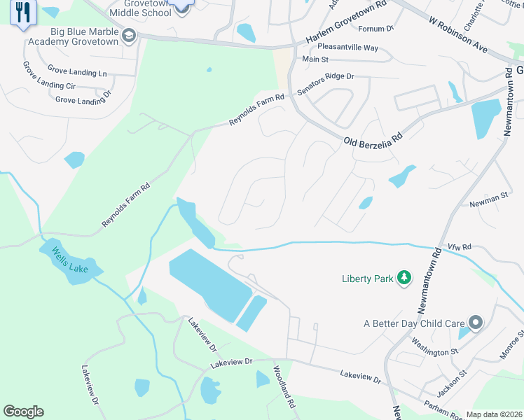 map of restaurants, bars, coffee shops, grocery stores, and more near 812 Reynolds Court in Grovetown