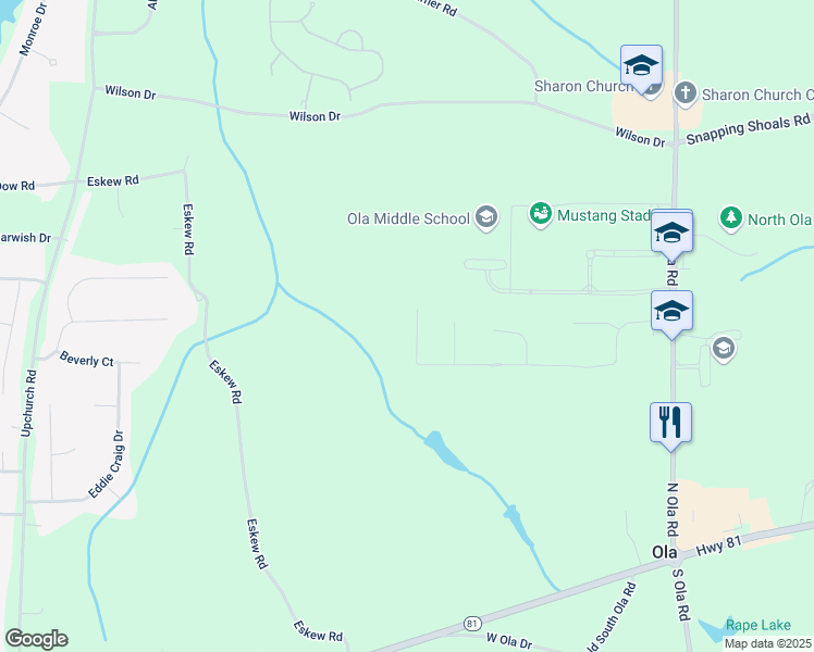 map of restaurants, bars, coffee shops, grocery stores, and more near 245 Tapestry Drive in McDonough