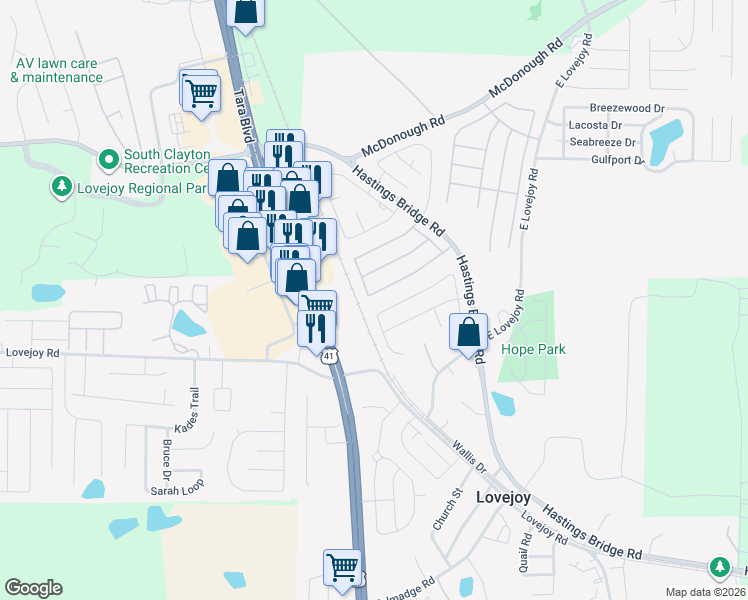 map of restaurants, bars, coffee shops, grocery stores, and more near 2414 Brianna Drive in Hampton