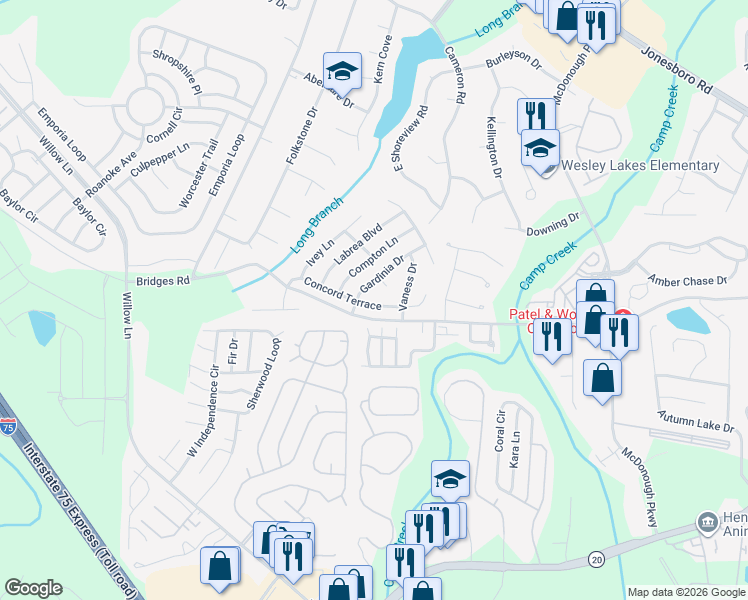 map of restaurants, bars, coffee shops, grocery stores, and more near 700 Cannoli Court in McDonough