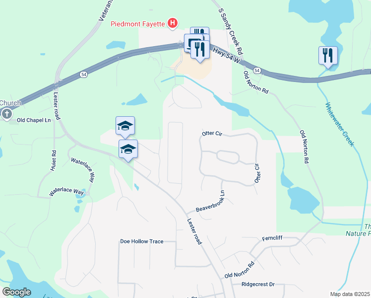 map of restaurants, bars, coffee shops, grocery stores, and more near 190 Sunderland Circle in Fayetteville