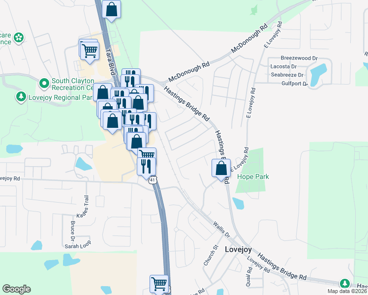 map of restaurants, bars, coffee shops, grocery stores, and more near 2421 Brianna Drive in Hampton