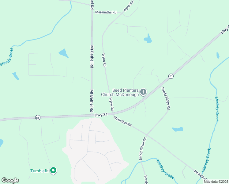 map of restaurants, bars, coffee shops, grocery stores, and more near 124 Wynn Road in McDonough