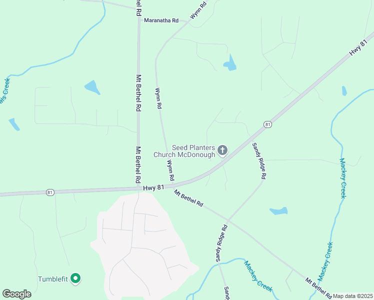 map of restaurants, bars, coffee shops, grocery stores, and more near 124 Wynn Road in McDonough