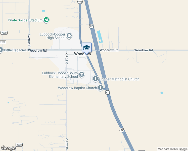 map of restaurants, bars, coffee shops, grocery stores, and more near 904 Private Road 7630 in Lubbock