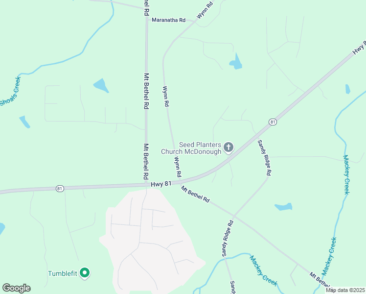 map of restaurants, bars, coffee shops, grocery stores, and more near 124 Wynn Road in McDonough