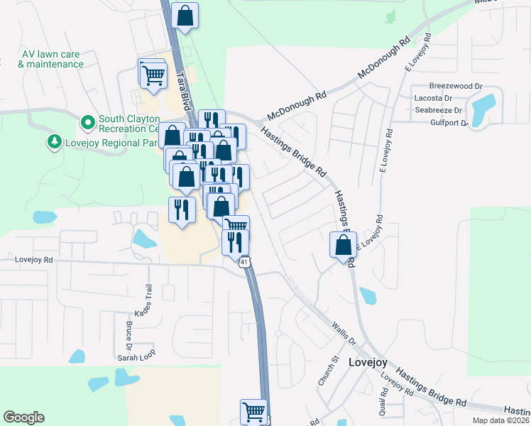 map of restaurants, bars, coffee shops, grocery stores, and more near 2361 Brianna Drive in Hampton