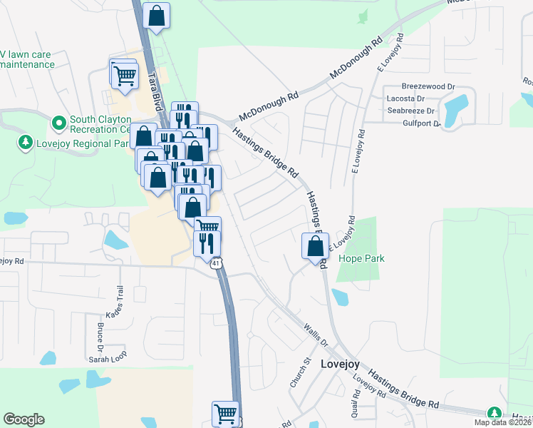 map of restaurants, bars, coffee shops, grocery stores, and more near 2414 Brianna Drive in Hampton