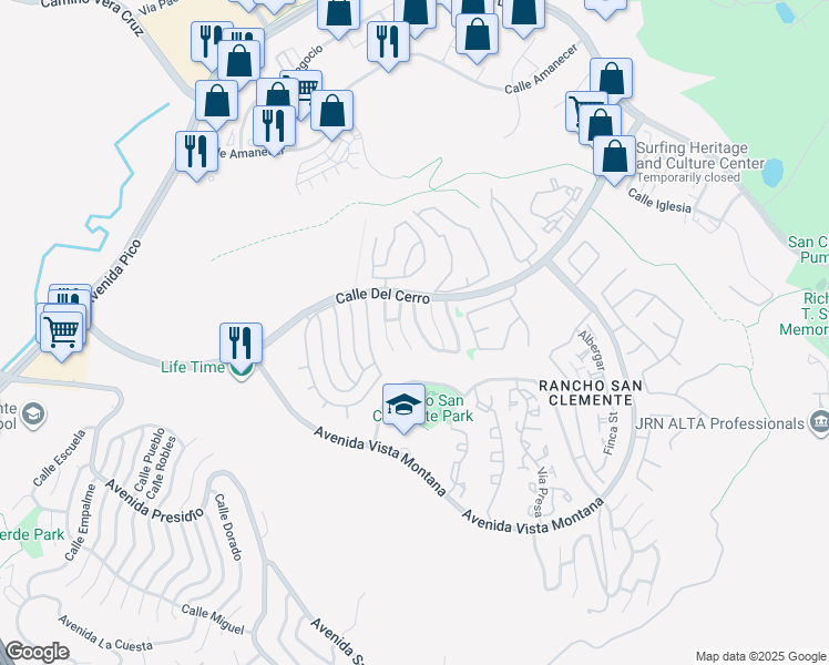 map of restaurants, bars, coffee shops, grocery stores, and more near in San Clemente