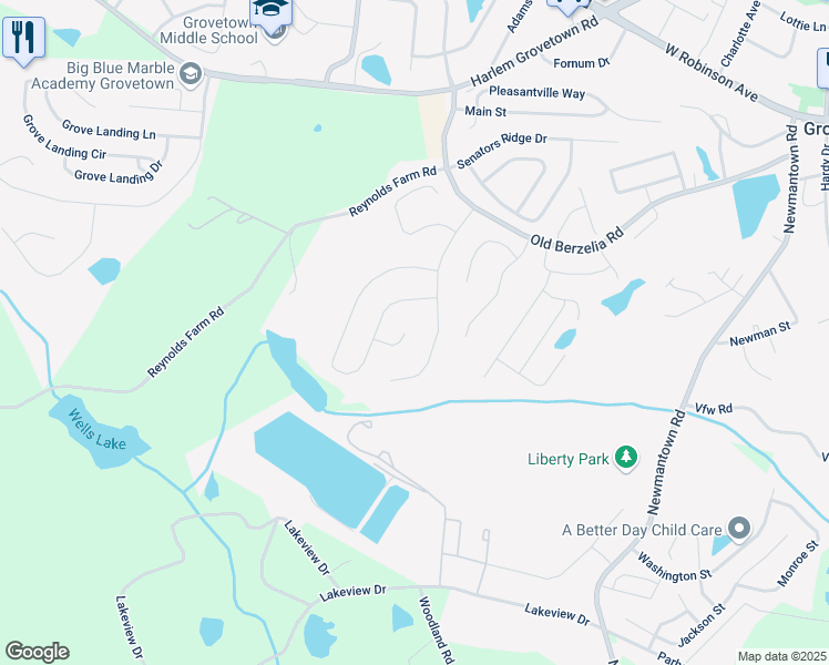 map of restaurants, bars, coffee shops, grocery stores, and more near 813 Reynolds Court in Grovetown