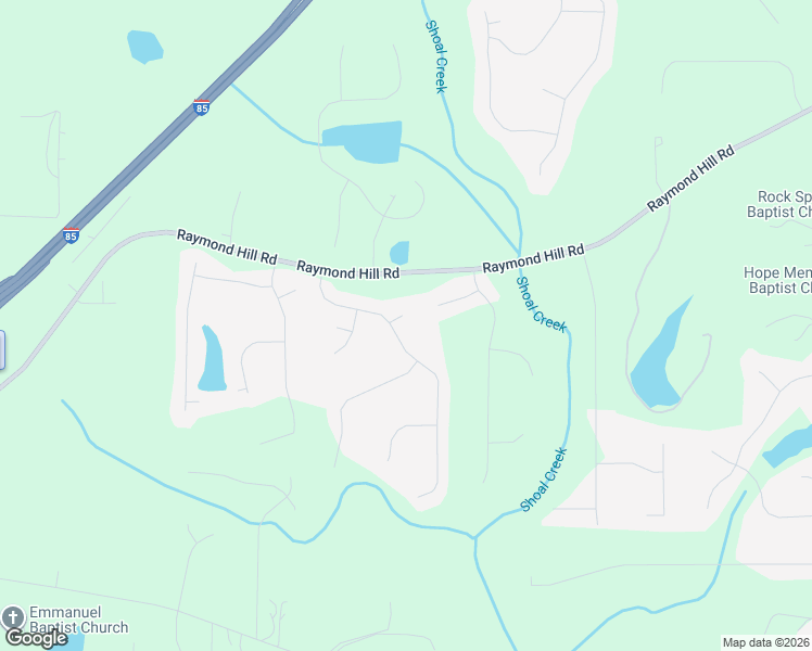 map of restaurants, bars, coffee shops, grocery stores, and more near 100 Richmond Place in Newnan
