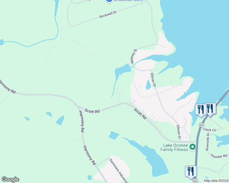 map of restaurants, bars, coffee shops, grocery stores, and more near 1 Lakeview Estates Drive in Eatonton