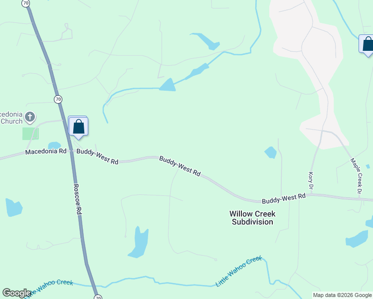map of restaurants, bars, coffee shops, grocery stores, and more near 294 Buddy-West Road in Newnan
