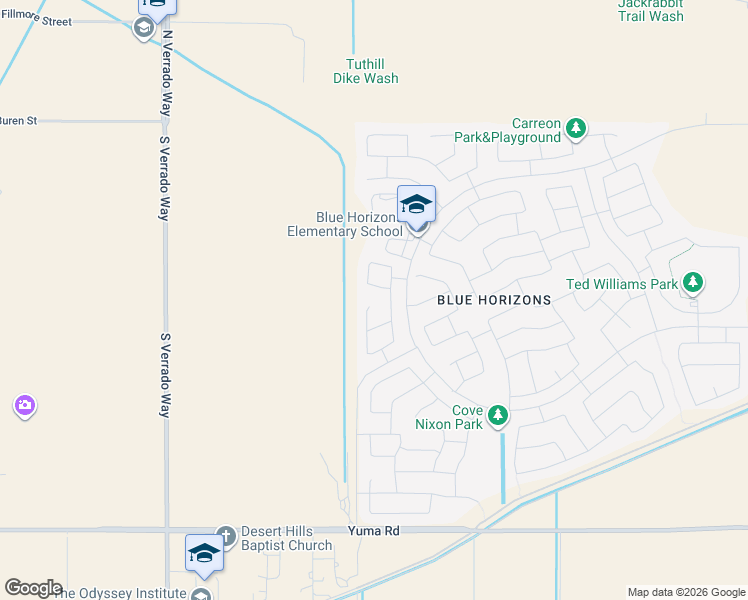 map of restaurants, bars, coffee shops, grocery stores, and more near 309 South 202nd Lane in Buckeye