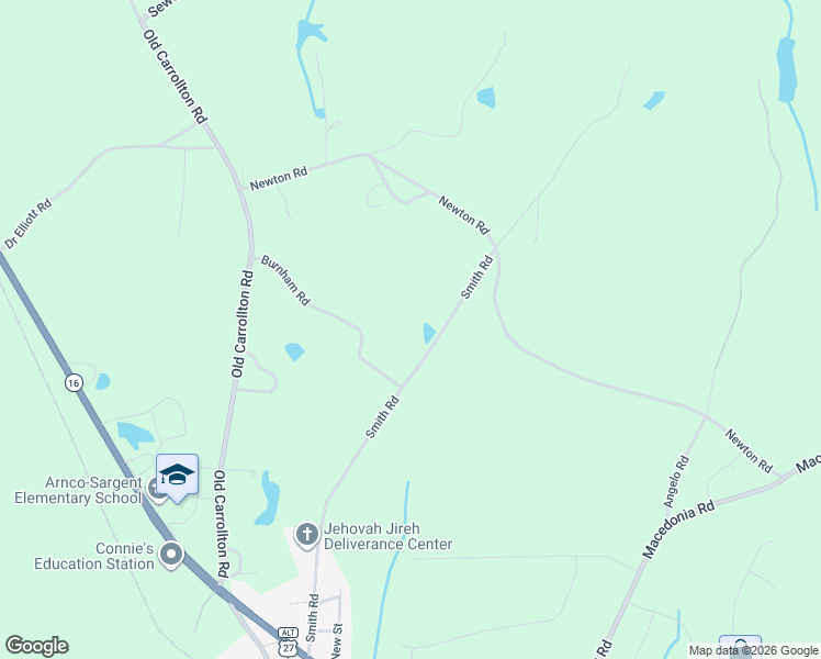 map of restaurants, bars, coffee shops, grocery stores, and more near 432 Smith Rd in Newnan