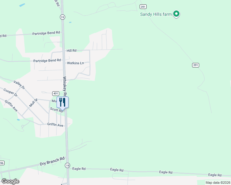 map of restaurants, bars, coffee shops, grocery stores, and more near 4934 Whiskey Road in Aiken