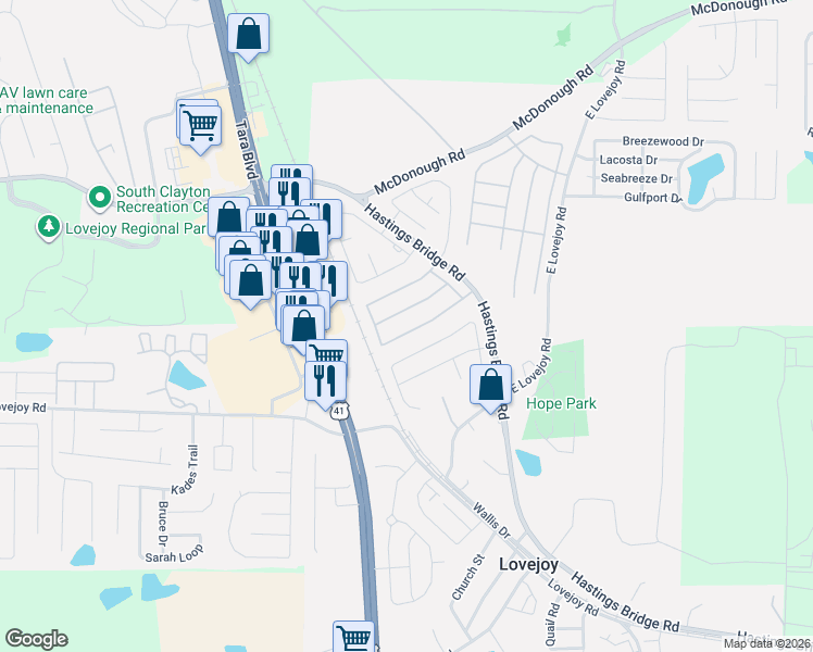 map of restaurants, bars, coffee shops, grocery stores, and more near 2414 Brianna Drive in Hampton