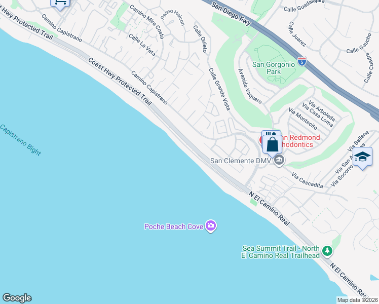 map of restaurants, bars, coffee shops, grocery stores, and more near 35721 Beach Road in Dana Point