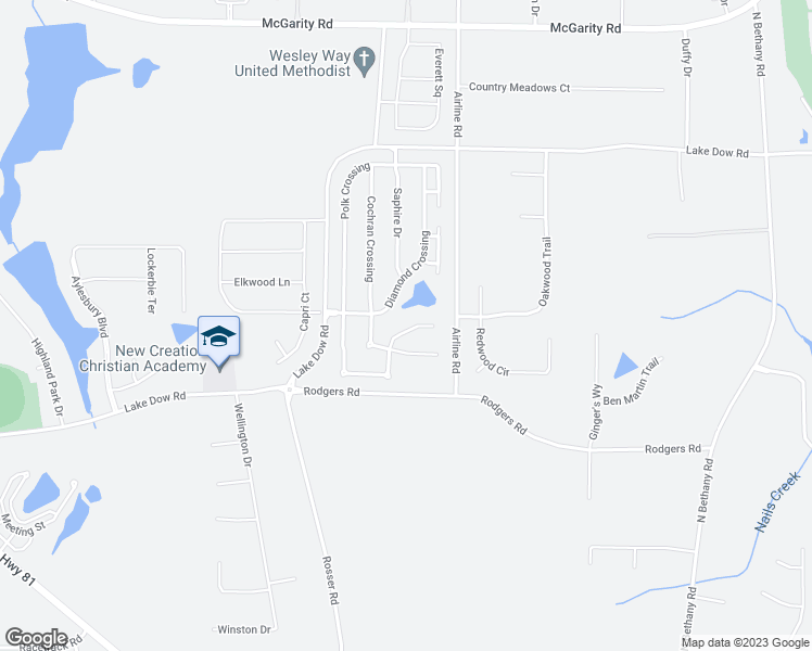 map of restaurants, bars, coffee shops, grocery stores, and more near 189 Fashion Crossing in McDonough