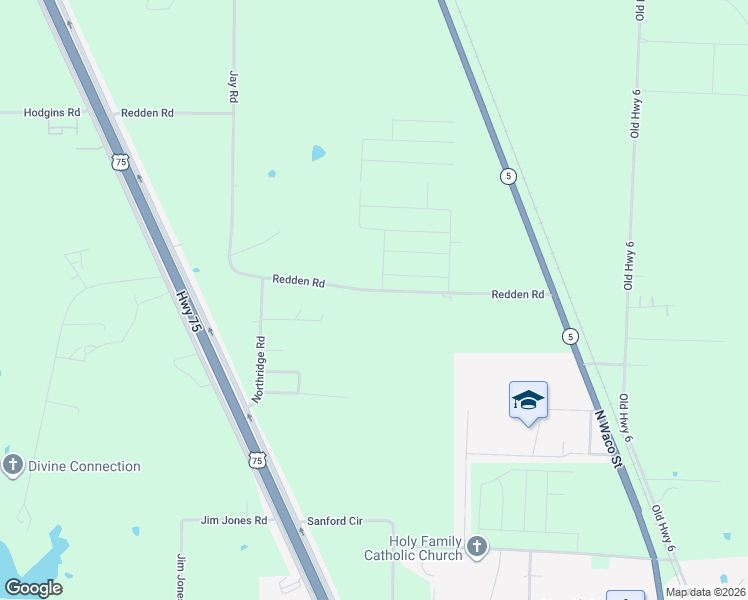 map of restaurants, bars, coffee shops, grocery stores, and more near 1076 Redden Road in Van Alstyne