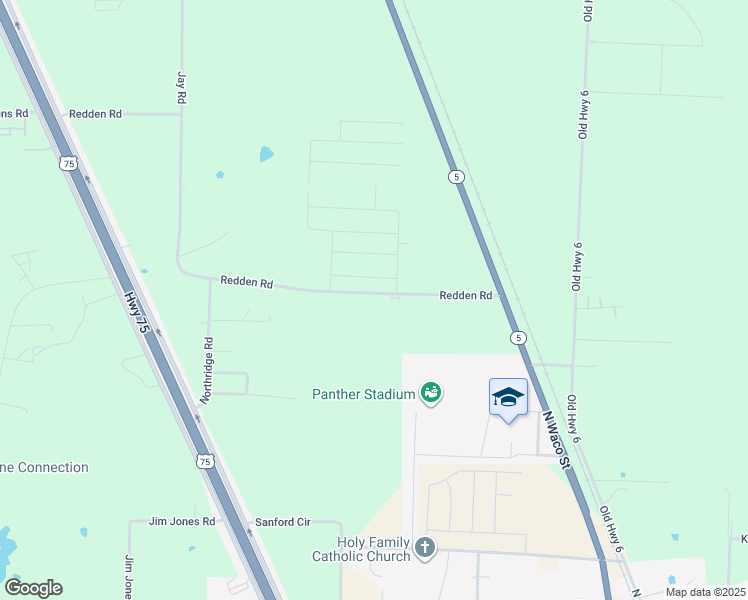 map of restaurants, bars, coffee shops, grocery stores, and more near 1160 Redden Road in Van Alstyne