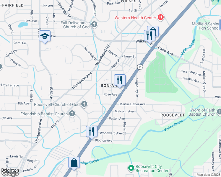 map of restaurants, bars, coffee shops, grocery stores, and more near 1000 Palmer Avenue in Brighton