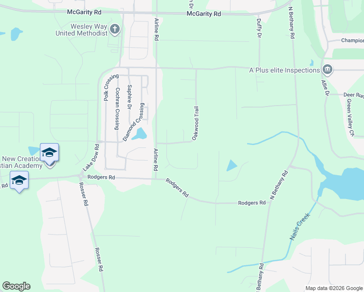 map of restaurants, bars, coffee shops, grocery stores, and more near 165 Oakwood Trail in McDonough