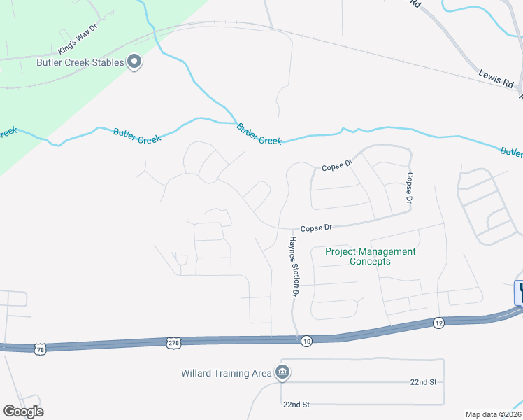 map of restaurants, bars, coffee shops, grocery stores, and more near 5428 Copse Drive in Augusta