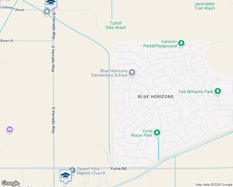map of restaurants, bars, coffee shops, grocery stores, and more near 309 South 202nd Lane in Buckeye