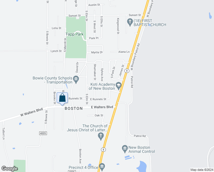 map of restaurants, bars, coffee shops, grocery stores, and more near 10 Alford Drive in New Boston