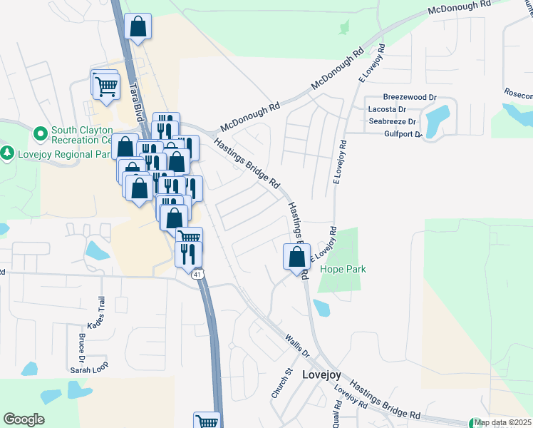 map of restaurants, bars, coffee shops, grocery stores, and more near 2465 Brianna Drive in Hampton