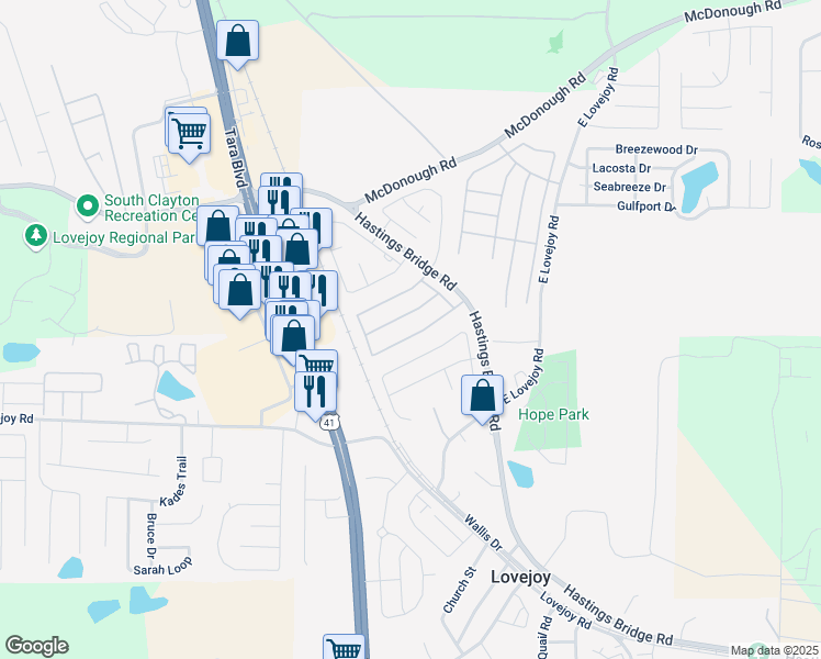 map of restaurants, bars, coffee shops, grocery stores, and more near 2438 Brianna Drive in Hampton