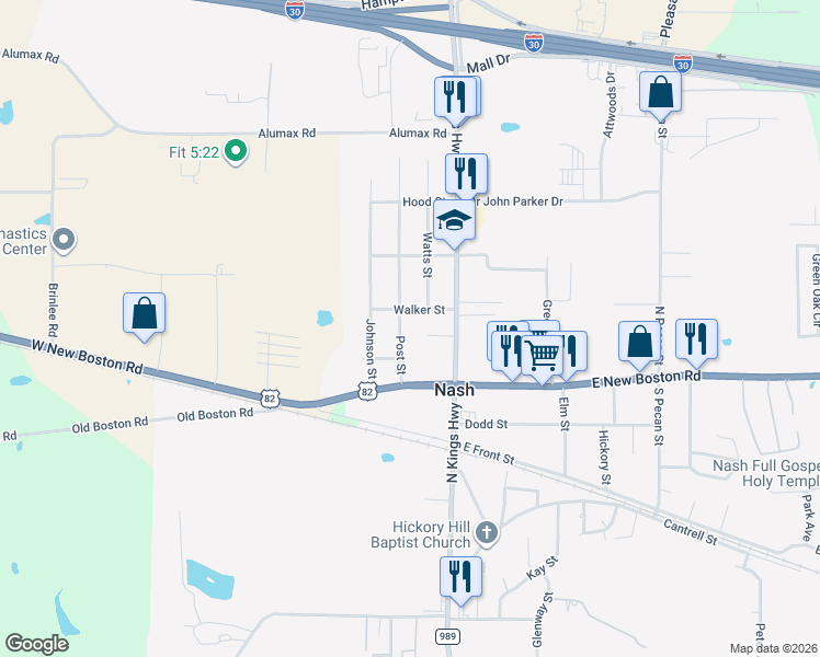 map of restaurants, bars, coffee shops, grocery stores, and more near 240 Post Street in Nash