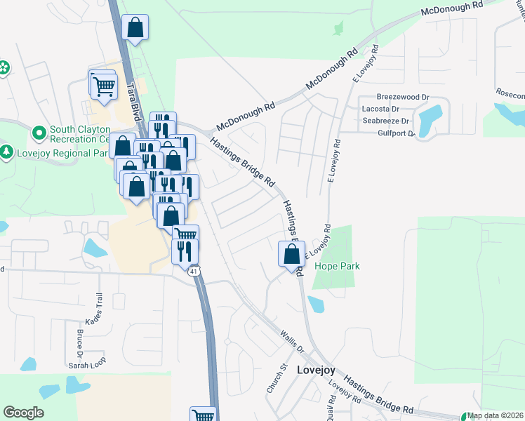 map of restaurants, bars, coffee shops, grocery stores, and more near 2453 Brianna Drive in Hampton