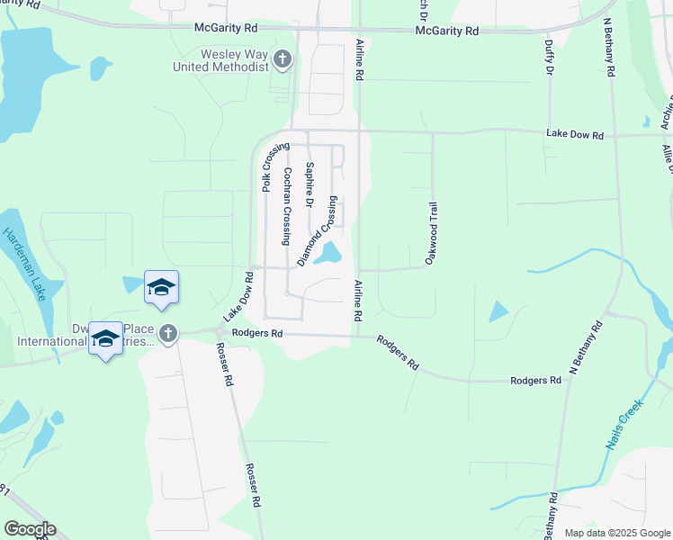 map of restaurants, bars, coffee shops, grocery stores, and more near 199 Fashion Crossing in McDonough