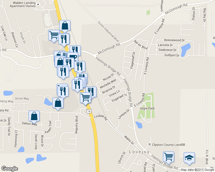 map of restaurants, bars, coffee shops, grocery stores, and more near 11354 Michelle Way in Hampton