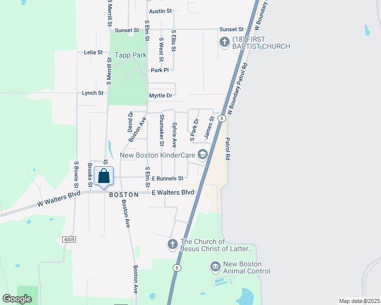 map of restaurants, bars, coffee shops, grocery stores, and more near 10 Alford Drive in New Boston